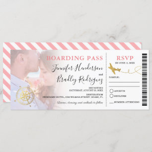 Boarding Pass HOCHZEIT IN URLAUBSORT FOTO Einladung