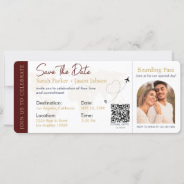 Boarding Pass Hochzeit in Urlaubsort QR-Code Einladung