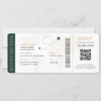 Boarding Pass Hochzeit in Urlaubsort QR-Code UAwg