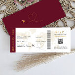 Boarding Pass Hochzeit in Urlaubsort QR-Code UAwg Einladung<br><div class="desc">Boarding passieren Hochzeitskarte Einladung mit einer Destination World Map,  Wedding Pass,  Hochzeit in Urlaubsort,  Passport mit QR Code Rsvp Karte.</div>