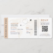 Boarding Pass Hochzeit in Urlaubsort QR-Code UAwg Einladung (Vorderseite)
