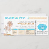 Boarding Pass Hochzeit in Urlaubsort Tickets Einladung (Vorderseite)