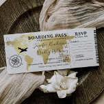 Boarding Pass Hochzeit in Urlaubsort Weltkarte Einladung<br><div class="desc">Boarding passieren Hochzeitsticket Einladung mit einer eleganten Goldfolie Destination World Map,  Kompass,  Flugzeug,  eine personalisierte Hochzeitseinladung Vorlage und ein uAwg Abschnitt. BITTE BEACHTEN SIE: Ihre Gäste müssen den uAwg der Einladung abschneiden und in einem separaten Umschlag (nicht mitgeliefert) an Sie zurücksenden. Der UAWG-Bereich ist ca. 1, 5 cm groß.</div>