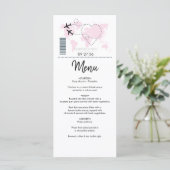 Boarding-Pass-Hochzeit Menükarte (Stehend Vorderseite)
