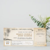 Boarding Pass Hochzeit mit UAWG einlädt Einladung (Stehend Vorderseite)