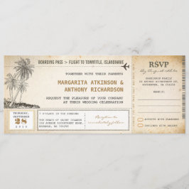 Boarding Pass Hochzeit mit UAWG einlädt Einladung