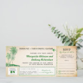 Boarding Pass Hochzeit mit UAWG einlädt Einladung (Stehend Vorderseite)