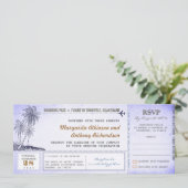 Boarding Pass Hochzeit mit UAWG einlädt Einladung (Stehend Vorderseite)