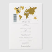 Boarding-Pass-Hochzeit Pergament Einladungen (Vorderseite)