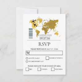 Boarding-Pass-Hochzeit RSVP Karte