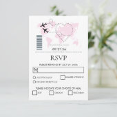 Boarding-Pass-Hochzeit RSVP Karte (Stehend Vorderseite)