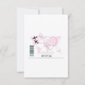 Boarding-Pass-Hochzeit RSVP Karte (Rückseite)