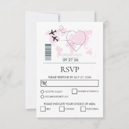 Boarding-Pass-Hochzeit RSVP Karte