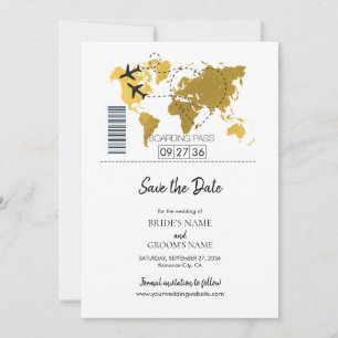 Boarding-Pass-Hochzeit Save The Date