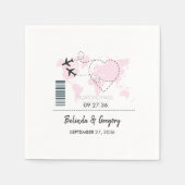 Boarding-Pass-Hochzeit Serviette (Vorderseite)