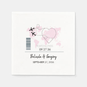 Boarding-Pass-Hochzeit Serviette