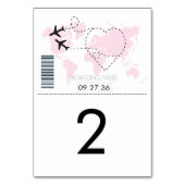 Boarding-Pass-Hochzeit Tischnummer (Vorderseite)