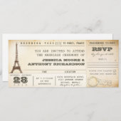 Boarding Pass Hochzeitskarten - Einladungen PARIS (Vorne/Hinten)