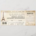 Boarding Pass Hochzeitskarten - Einladungen PARIS<br><div class="desc">Vintage Hochzeit Boarding Pass Eintrittskarten Einladungen mit uAwg in einem und mit Eiffelturm in Paris, Frankreich. Ich schlage das "Linen" oder "Felt" Papier für dieses Design vor. Wenn Sie weitere Produkte (wie uAwg, Empfang, Briefköpfe, Hochzeitsaufkleber etc.) benötigen, kontaktieren Sie mich bitte. Wenn Ihnen mein Stil gefällt, gehen Sie bitte zu...</div>