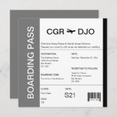 Boarding-Pass-Hochzeitsticket Einladung (Vorne/Hinten)