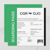 Boarding-Pass-Hochzeitsticket Einladung (Vorne/Hinten)