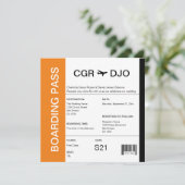 Boarding-Pass-Hochzeitsticket Einladung (Stehend Vorderseite)