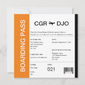 Boarding-Pass-Hochzeitsticket Einladung (Vorderseite)