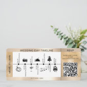 Boarding Pass Illustriert Wedelzeitlinie UAWG Einladung (Stehend Vorderseite)