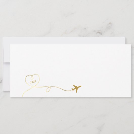 Boarding Pass Imitate Gold Save the Date Ticket (Rückseite)