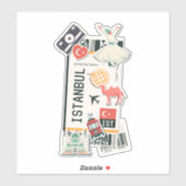 BOARDING PASS ISTANBUL TÜRKEI AUFKLEBER (Blatt)