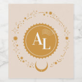 Boarding Pass kosmische Hochzeit Weinetikett (Einzelnes Label)