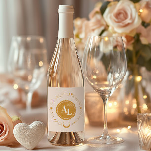 Boarding Pass kosmische Hochzeit Weinetikett