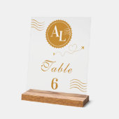 Boarding Pass kosmische Hochzeitdestination Acrylschild (Winkel)