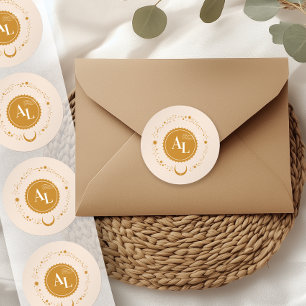 Boarding Pass kosmische Hochzeitdestination Runder Aufkleber