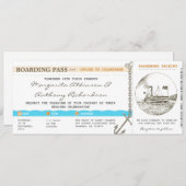 Boarding Pass Kreuzfahrt Hochzeit Einladung (Vorne/Hinten)