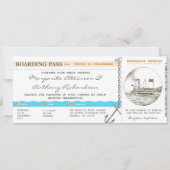 Boarding Pass Kreuzfahrt Hochzeit Einladung (Vorderseite)