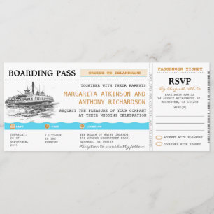 Boarding Pass Kreuzfahrt Hochzeit lädt mit UAWG ei Einladung
