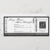 Boarding Pass Linen Hochzeit Einladung Chalkboard (Vorderseite)