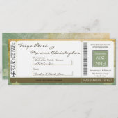 Boarding Pass Linen Hochzeit Einladung Vintag (Vorne/Hinten)