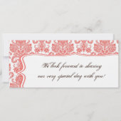 Boarding Pass Linen Wedding Invitation Damask Cora Einladung (Rückseite)