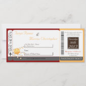 Boarding Pass Linen Wedding Paper Lante Einladung (Vorderseite)