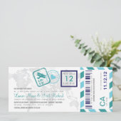 Boarding Pass Luftpost Einladung (Stehend Vorderseite)