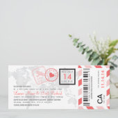 Boarding Pass Luftpost Einladung (Stehend Vorderseite)