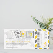 Boarding Pass Luftpost Einladung (Stehend Vorderseite)