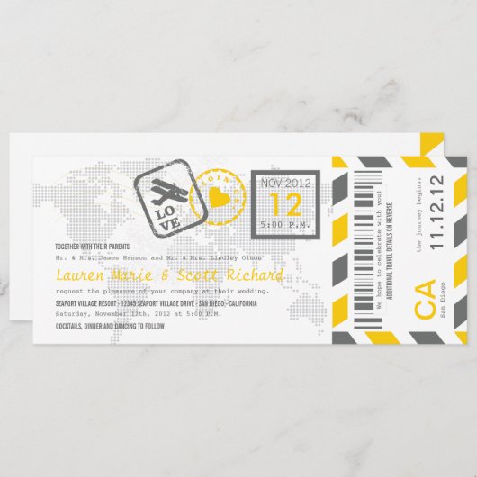 Boarding Pass Luftpost Einladung (Vorne/Hinten)