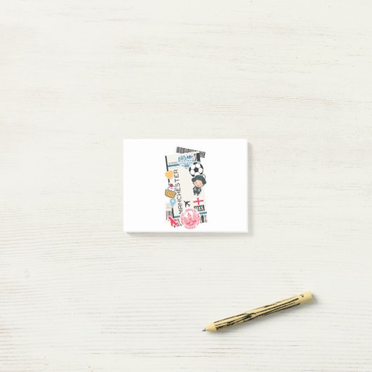 BOARDING PASS MANCHESTER ENGLAND POST-IT KLEBEZETTEL (Auf Schreibtisch)