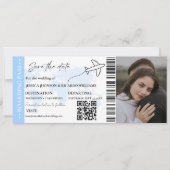 Boarding Pass Minimalistisch Save the Date Ticket (Vorderseite)