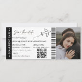 Boarding Pass Minimalistisch Save the Date Ticket (Vorderseite)
