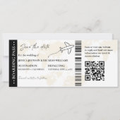 Boarding Pass Minimalistisch Save the Date Ticket (Vorderseite)