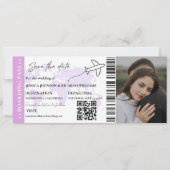 Boarding Pass Minimalistisch Save the Date Ticket (Vorderseite)